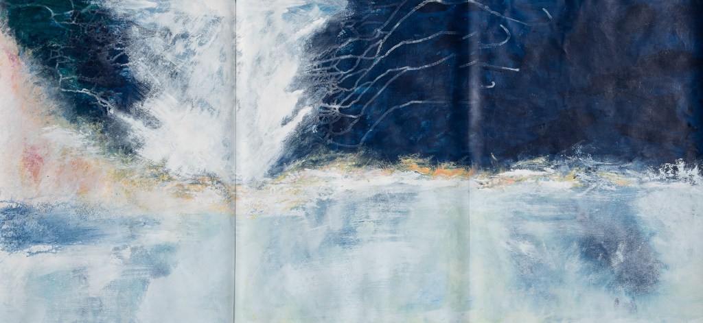 Florence Régnier, Apnée, Acrylique sur papier, 2023