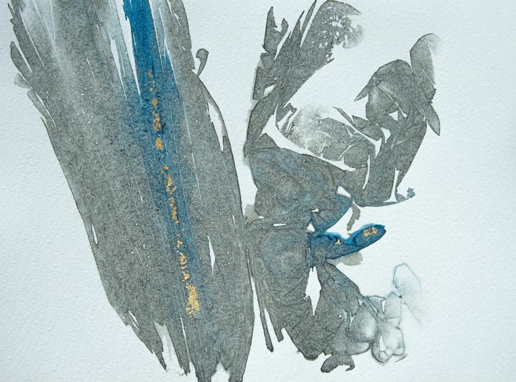 Florence Régnier, les elfiques 1sur6, Aquarelle et feuille d’or, 2026