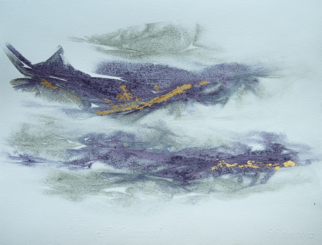 Florence Régnier, les elfiques 6sur6, Aquarelle et feuille d’or, 2026