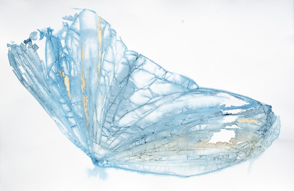 Florence Régnier, Les grands elfiques, 1sur4, Aquarelle et feuille d’or, 2026