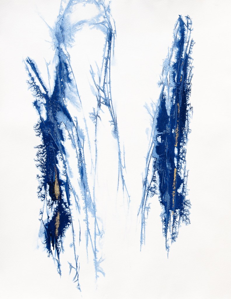 Florence Régnier, Scarabée 1, série II, Encre et feuille d’or, 2026
