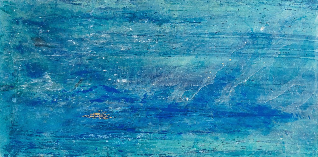 Florence Régnier, Ultima Thulé 1, Acrylique et feuille d’or sur toile, 2026