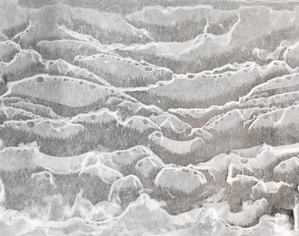 Florence Régnier, Antarctique, œuvre en papier réalisée par l'artiste à partir de pulpe de kozo,2023