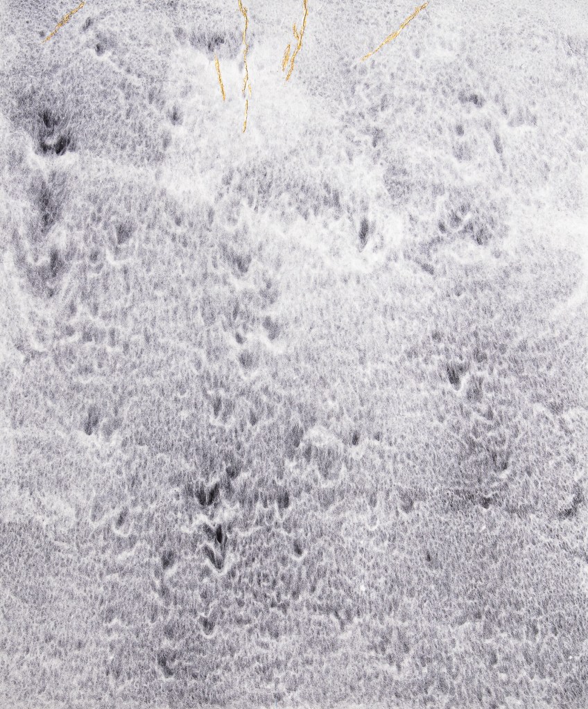 Florence Régnier, Foehn, Technique mixte sur feuille de papier en pulpe de kozo réalisée par l’artiste, 2024