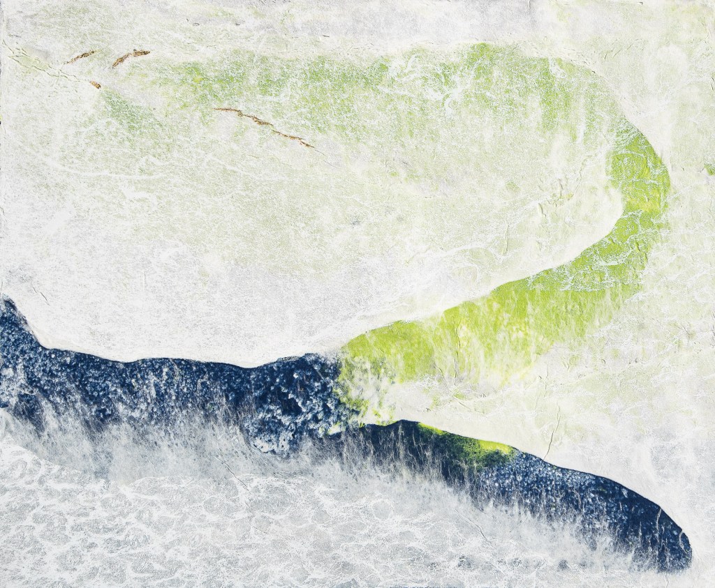 Florence Régnier, Mistral, Technique mixte sur feuille de papier en pulpe de kozo réalisée par l’artiste, 2024
