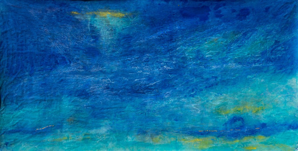 Florence Régnier, Ultima Thulé 3, Acrylique et feuille d’or sur toile, 2026
